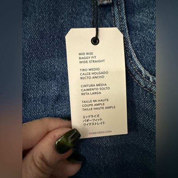 Forever 21 Medium Blue Baggy Jeans, Wide Leg, NWT, size 34 - Picture 7 of 14